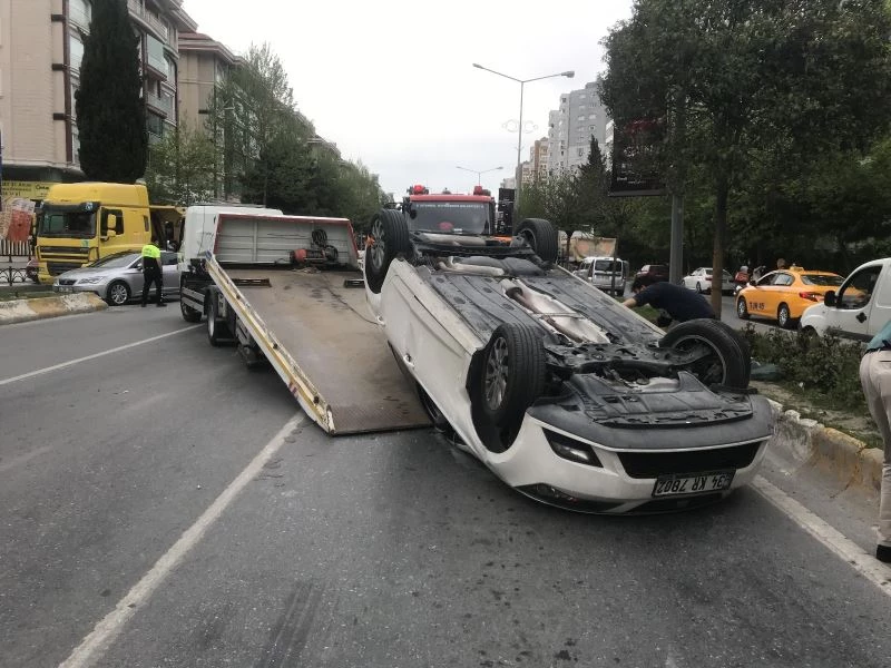 Nöbetten dönen doktorun aracı takla attı
