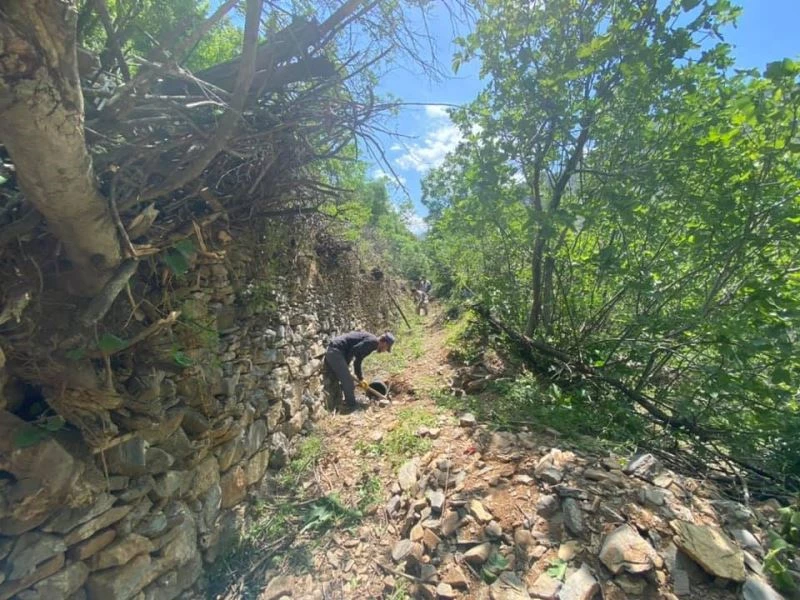 Uludere’de kısıtlamayı fırsata çeviren belediye ekipleri sulama kanalını temizledi
