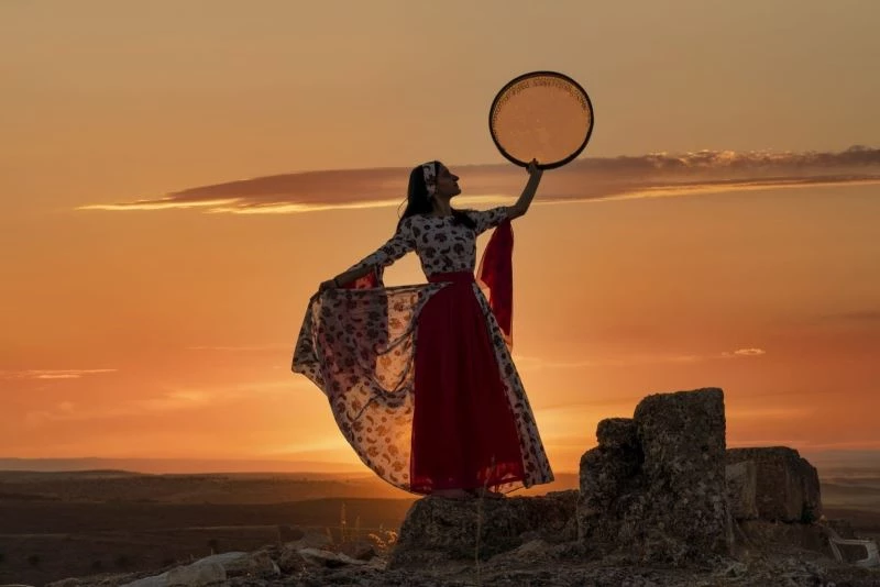 Zerzevan Kalesinde göz kamaştıran gün batımı
