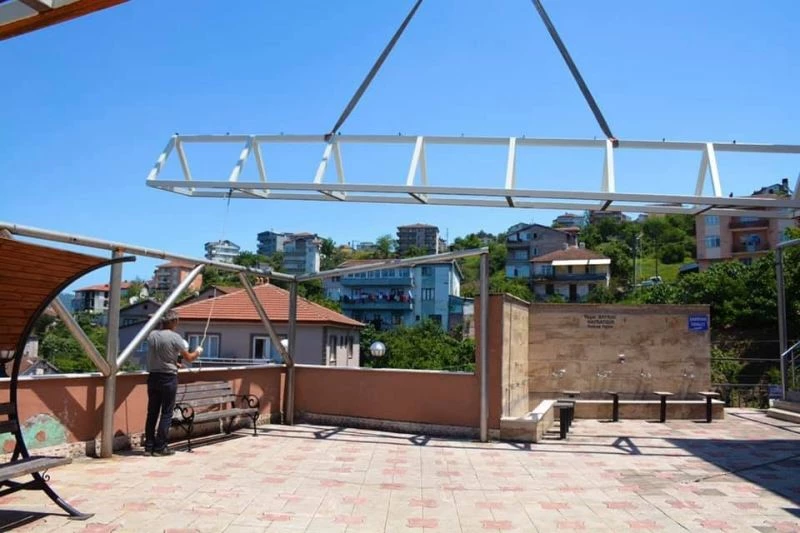 Merkez Camii’nde sundurma çalışması başlatıldı
