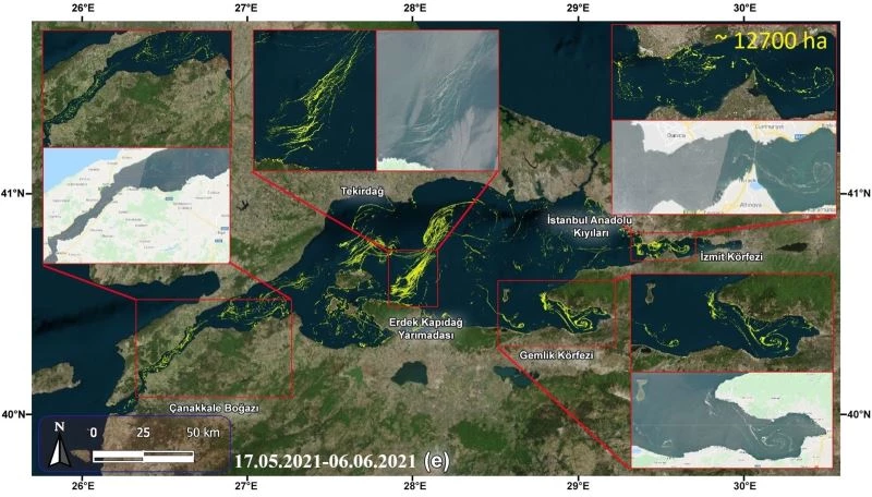 Müsilajın yayılımını uydu üzerinden takip eden kod yazıldı

