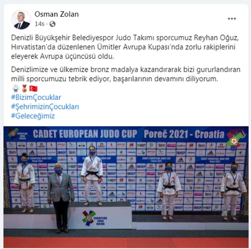 Denizli Büyükşehirli judocu Oğuz Avrupa 3’ncüsü

