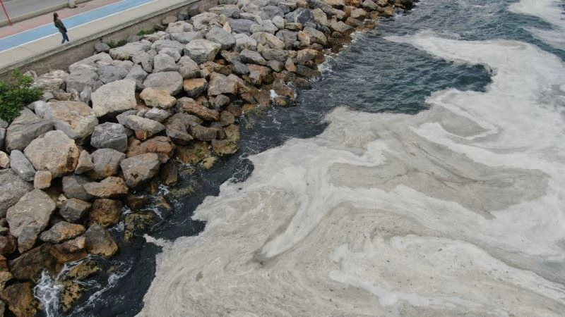 Bostancı Sahili’nde deniz salyası yoğunluğu su altı kamerasıyla görüntülendi
