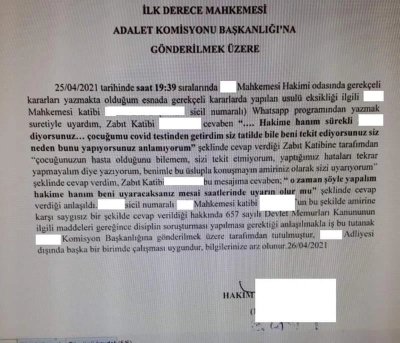Hakime, “Beni uyaracaksanız mesai saatlerinde uyarın” deyince 100 kilometre uzaklıktaki adliyeye gönderildi
