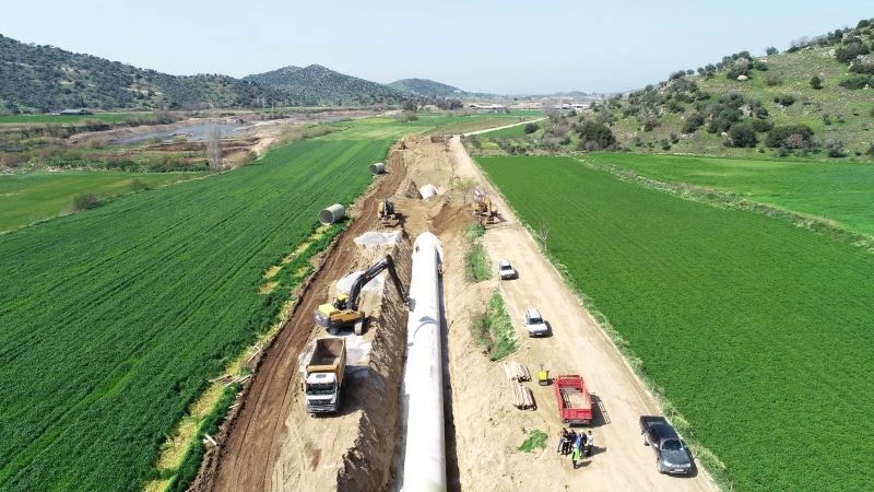 Koçarlı Bağarası sulaması 2. kısım inşaatında çalışmalar hızla devam ediyor
