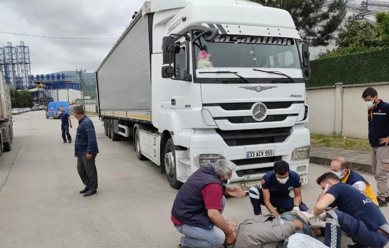 Park edilmek istenen tırdan düşerek hastanelik oldu
