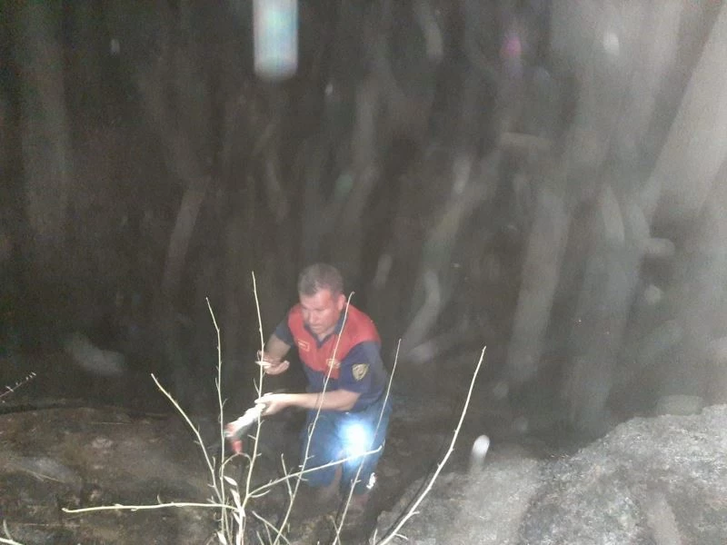 Karpuzlu’da çalılık yangını
