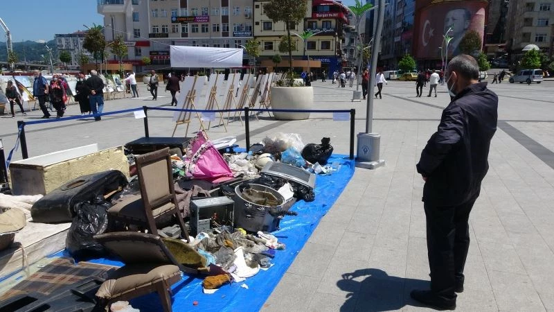 Rize’de dere yataklarından çıkan çöpler herkesi şaşırttı
