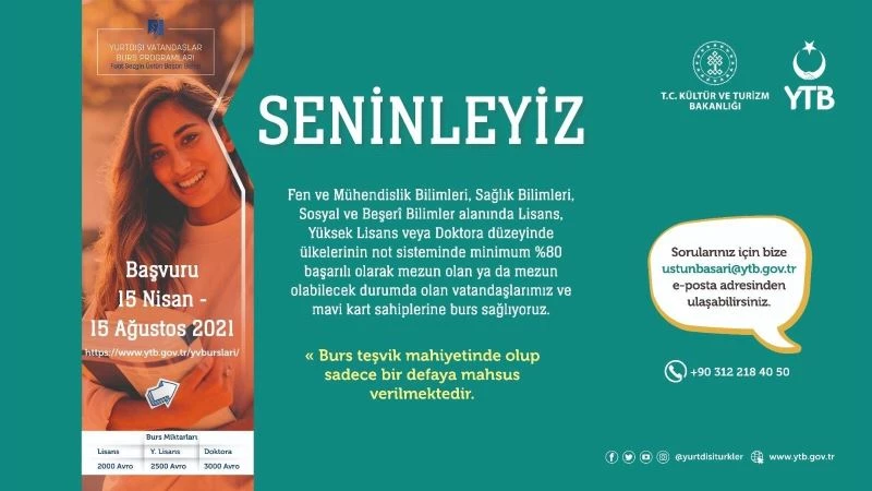YTB’den lisans, yüksek lisans ve doktora yapan gurbetçilere burs
