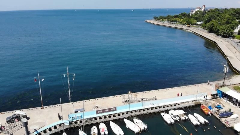 Müsilajsız Caddebostan Sahili havadan görüntülendi
