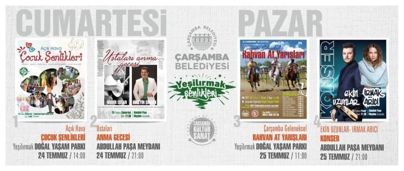 Çarşamba Belediyesi’nden “Geleneksel Yeşilırmak Şenlikleri”
