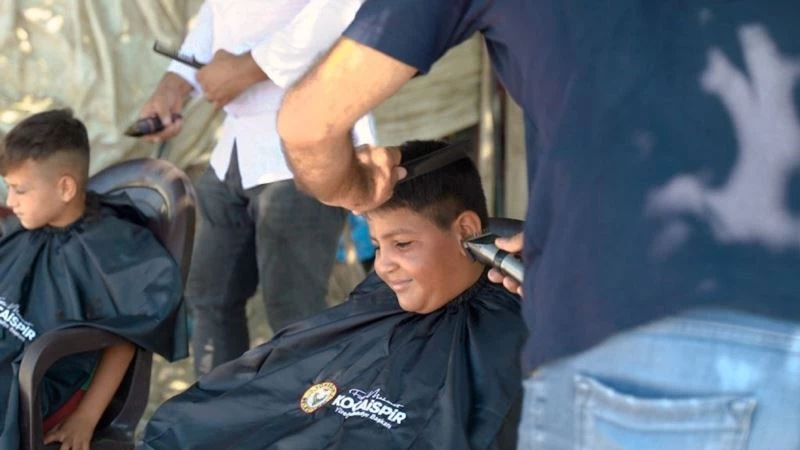 Çocukların bayram tıraşı belediyeden
