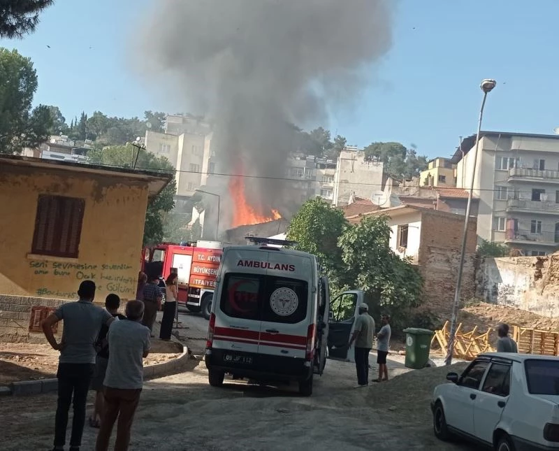 Aydın’da helyum gazı ile dolum yapılan bir evde yangın çıktı
