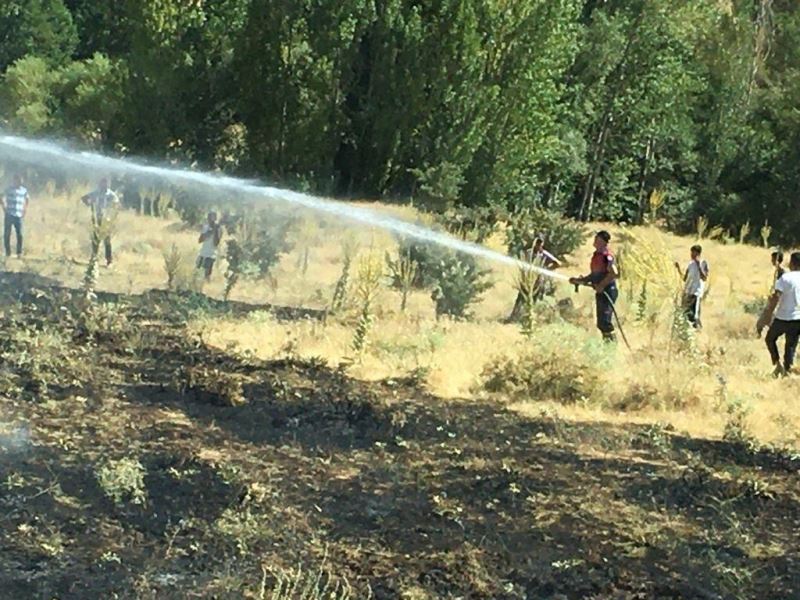 Bingöl’de korkutan yangın: Alevler tarlalara ulaşmadan söndürüldü
