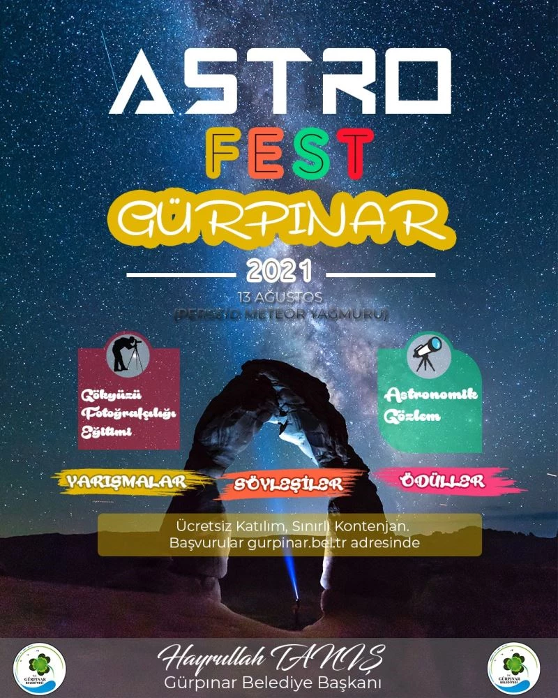 Gökyüzü Gözlem ve Fotoğraflama Festivali (Astrofest) Gürpınar’da Başlıyor
