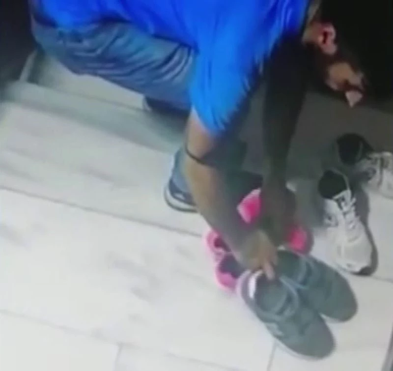 Marka takıntılı ayakkabı hırsızı kamerada
