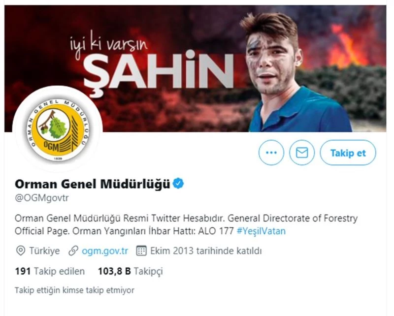 OGM ‘İyi ki varsın Şahin’ paylaşımı
