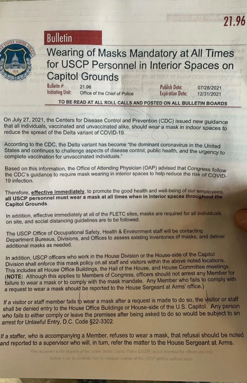 ABD Kongre Binası’nda maske takma zorunluluğu getirildi
