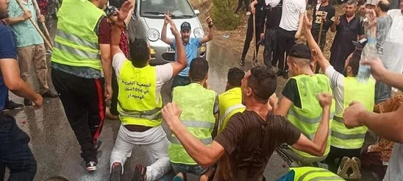 Cezayir’de orman yangınlarını söndürme çalışmaları sırasında yağan yağmur sevindirdi
