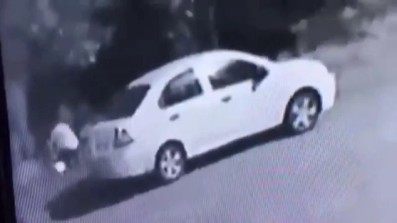 Ateş yakarken güvenlik kamerasına yakalanan şüpheli, ağacı değil akaryakıt fişlerini yakmış
