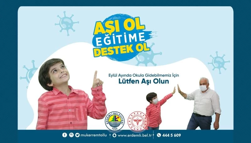 Erdemli Belediyesi, aşılanma oranı en yüksek ilçe olmak için aşı kampanyası başlattı
