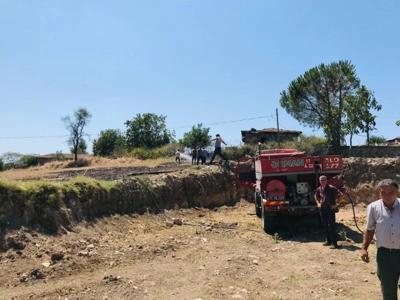 Çan’daki anız yangını evlere ulaşmadan söndürüldü
