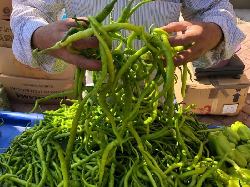 Kışa hazırlık yapanlar biber ve patlıcan satışlarında yoğunluk oluşturdu
