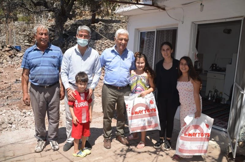 Başkanlardan yangın bölgesinde inceleme
