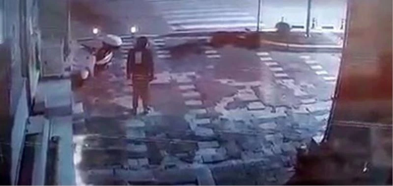 Güvenlik kamerasını görünce değil başkasını görünce kaçtı
