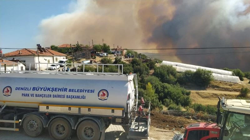 Köylüler hayvanlarını alevlerden kaçırıyor
