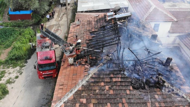 Çiftlikte korkutan yangın
