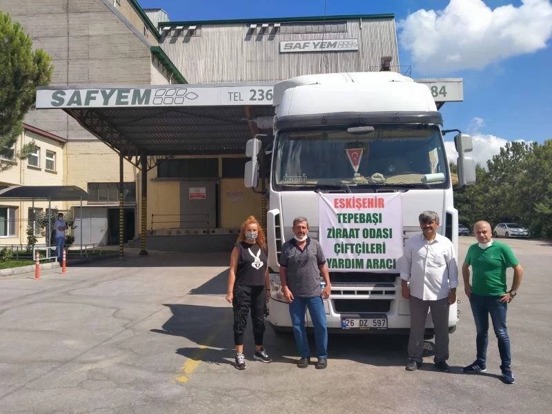 Eskişehirli çiftçilerden Manavgat’taki yangınzedelere yardım tırı
