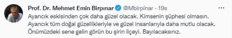 Bakan Yardımcısı Birpınar: “Ayancık eskisinden çok daha güzel olacak”
