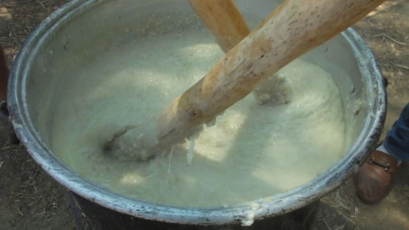 Balıkesir’de davul ve klarnet eşliğinde keşkek dövme geleneği
