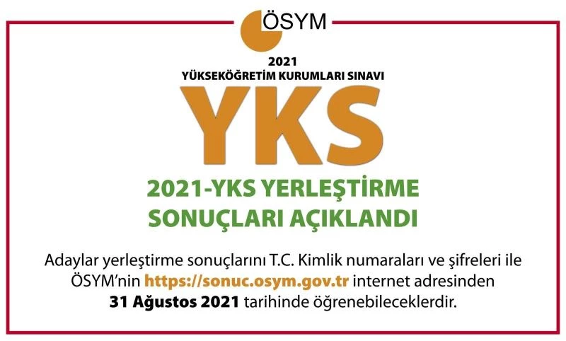YKS yerleştirme sonuçları açıklandı
