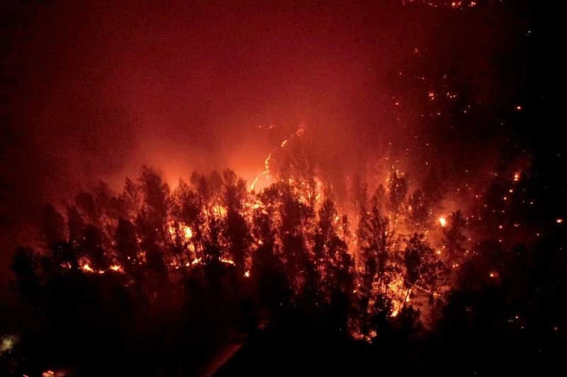 Alevler geceyi gündüze çevirdi
