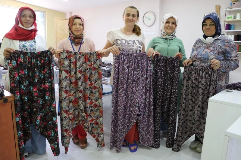 Samsunlu kadınlardan yangınzede kadınlara yöresel şalvar
