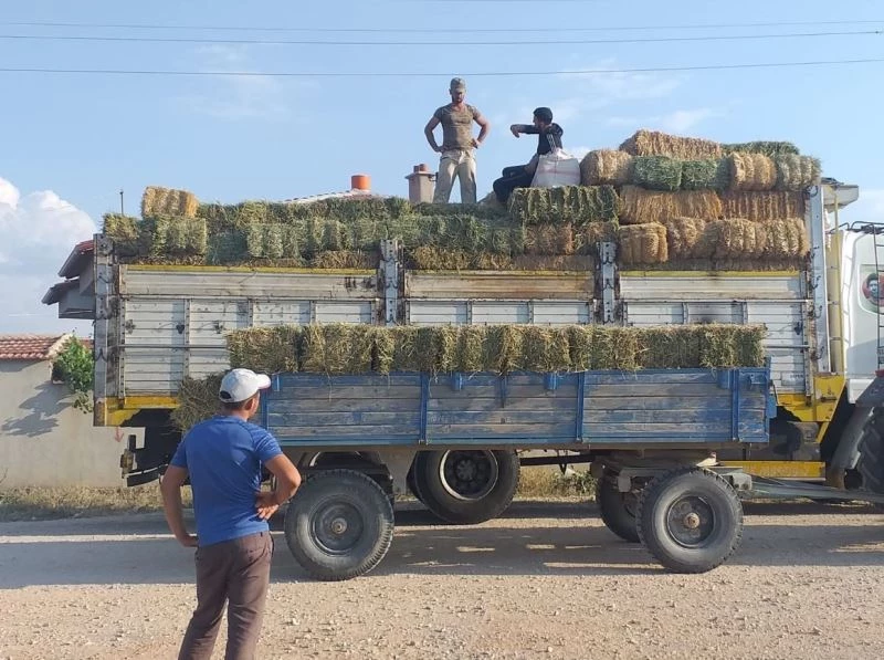 Afyonlu yetiştiricilerden yangın bölgesine yem desteği
