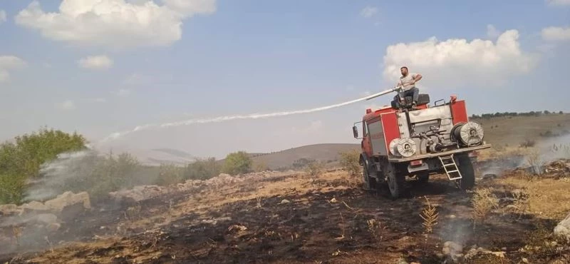 Yangın vişne bahçesine sıçramadan söndürüldü
