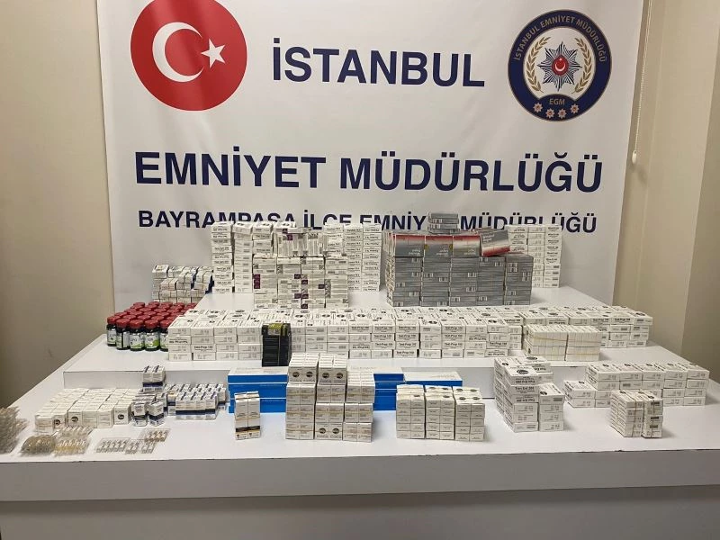 Bayrampaşa’da 400 bin TL’lik kaçak vücut geliştirme ilacı ele geçirildi

