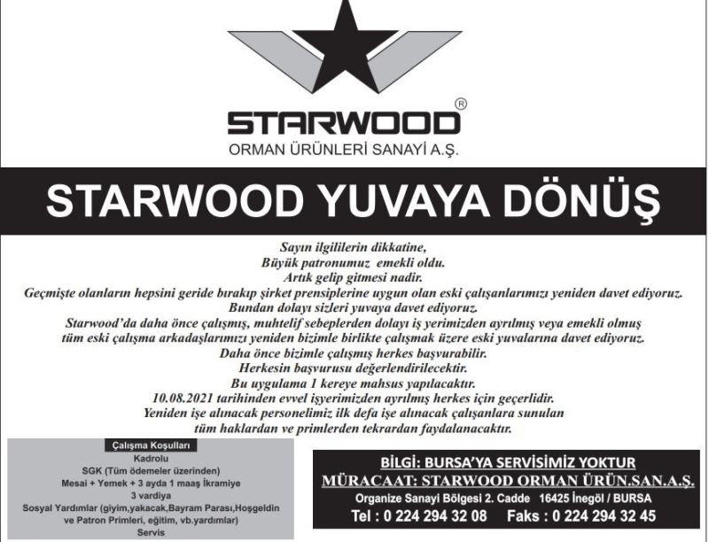 Starwood’dan “Büyük patron emekli oldu, yuvaya dönebilirsiniz” ilanı
