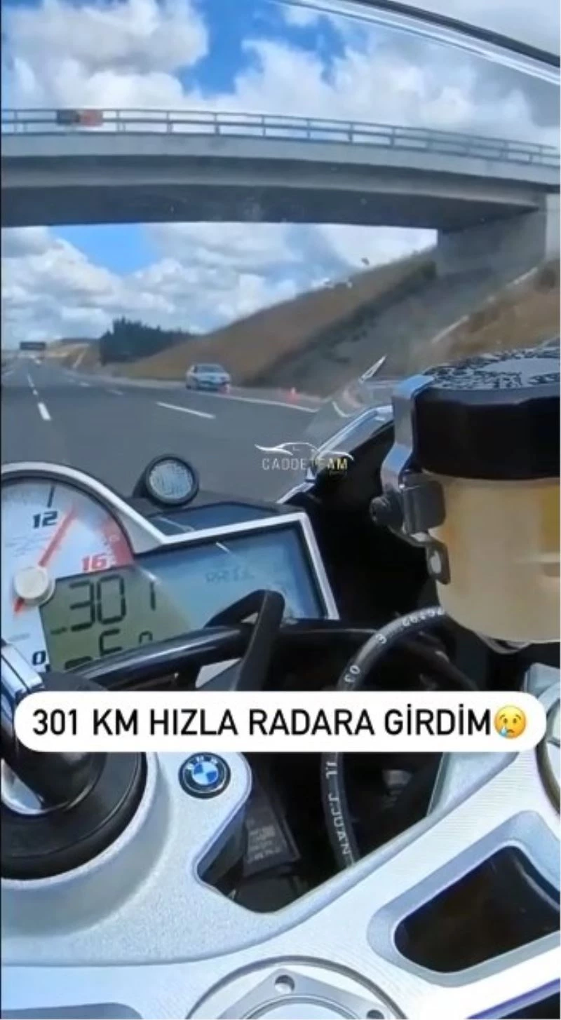 301 km hızla radara yakalanınca bin 339 TL ceza yedi
