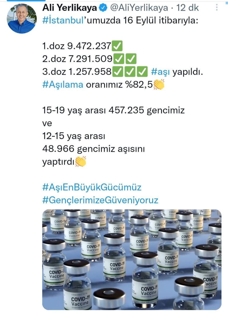 İstanbul Valisi Ali Yerlikaya: 
