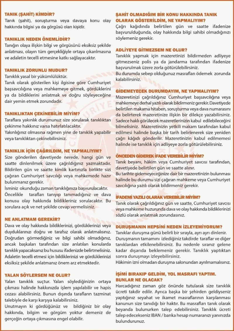 ‘Tanık Bilgilendirme Broşürü’ne artık karekodla ulaşılabilecek
