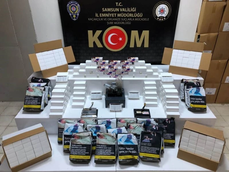 Samsun’da kaçak tütün mamulleri ele geçirildi
