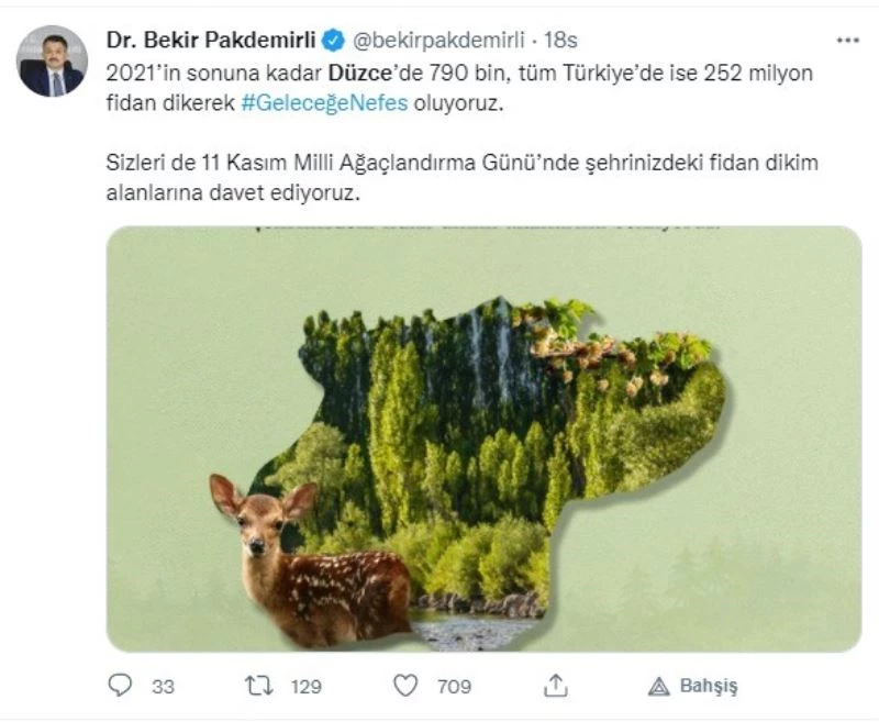 Düzce’de 790 bin fidan toprakla buluşacak
