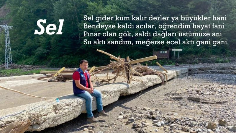 Kaymakamın yazdığı “Sel” şiiri duygulandırdı