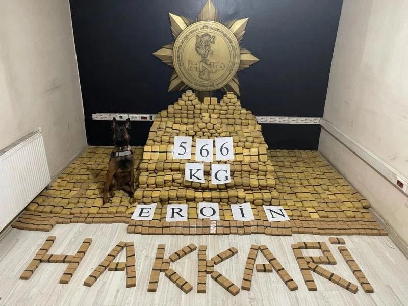 Yüksekova’da 566 kilo eroin ele geçirildi
