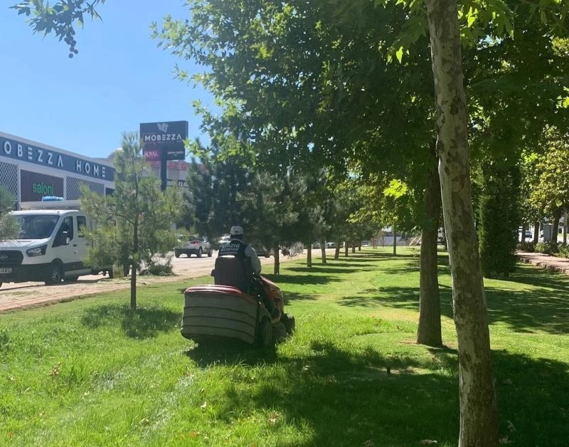 Elazığ Belediyesi çim biçme çalışmalarını aralıksız sürdürüyor
