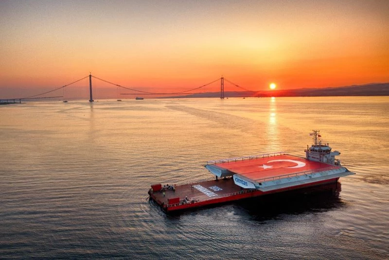 1915 Çanakkale Köprüsü’nün son tabliye bloğu geldi
